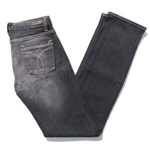 Calvin Klein Jeans women size 2 Stretch Skinny black gray 33 inch long inseam